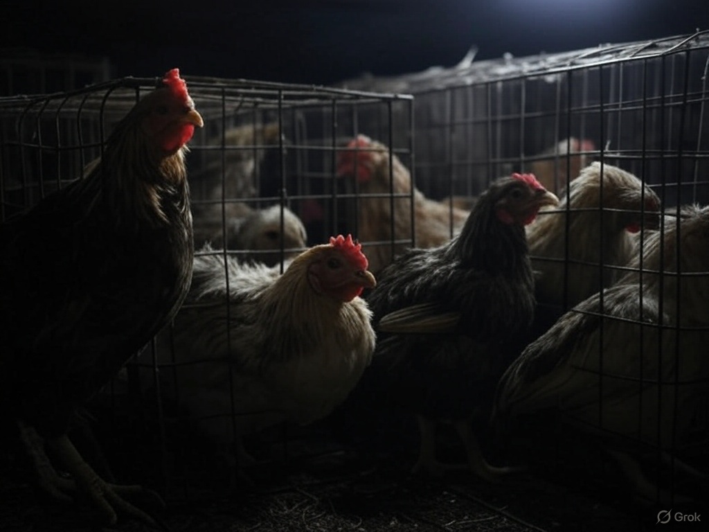 Gallina libre de jaula.
